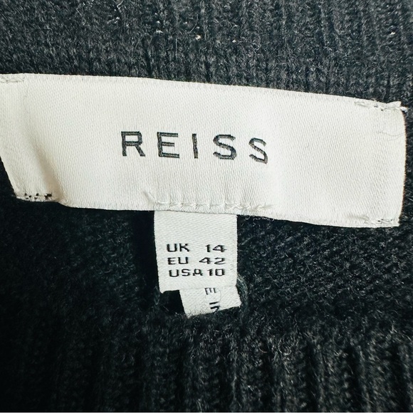 Reiss NWT Black Gina Flippy Knit Textured Sweater SIze US 10 - Picture 4 of 9